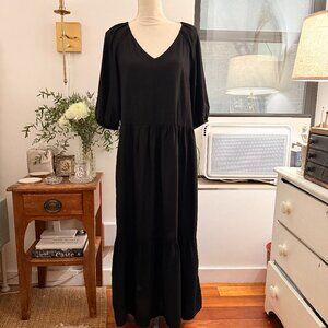 Simple Black Cotton Dress